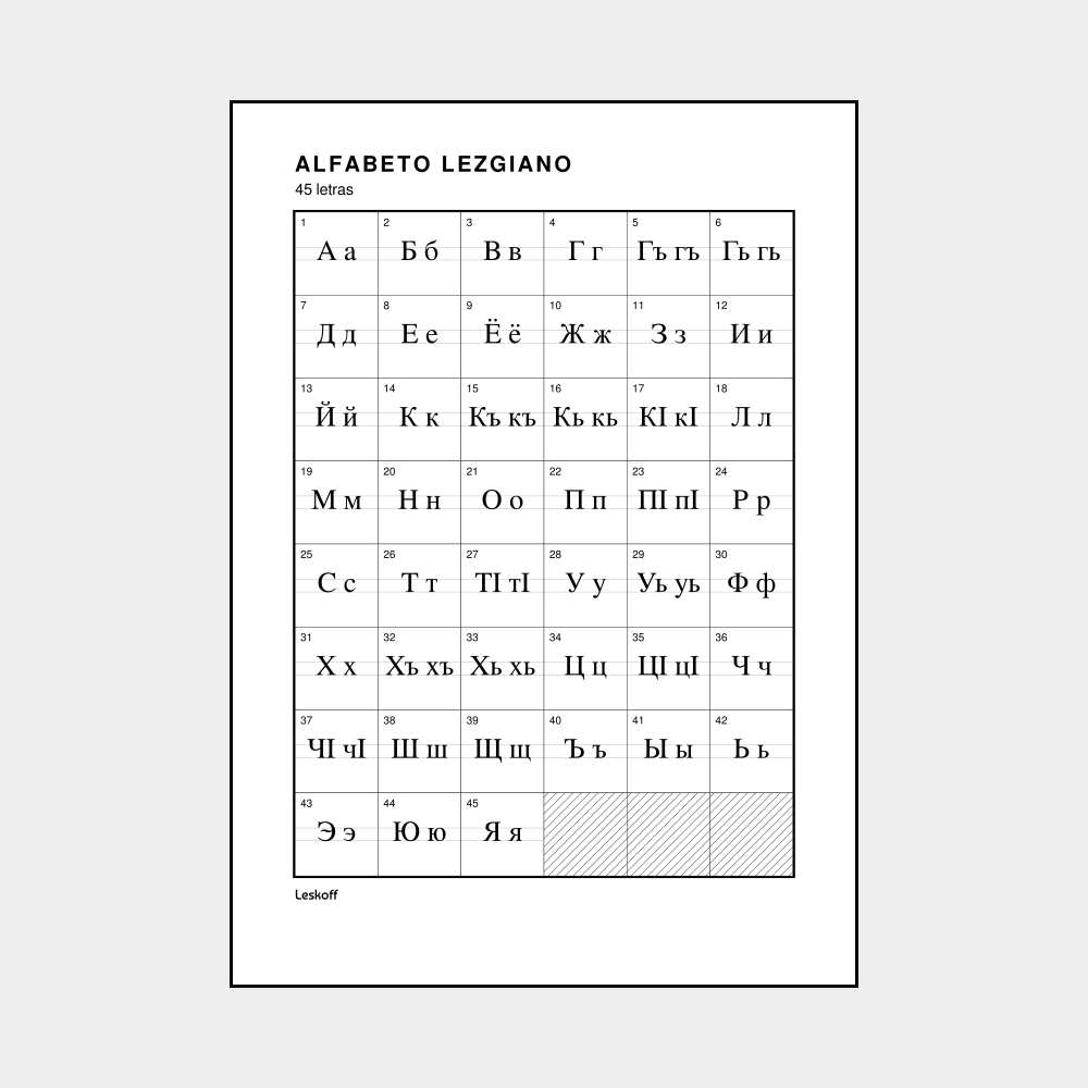 Leskoff Lezgian Alphabet image 1 of 2