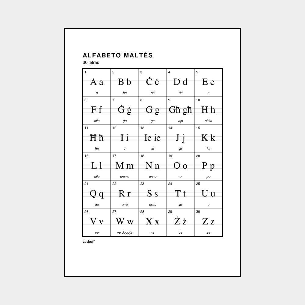 Leskoff Maltese Alphabet image 1 of 2