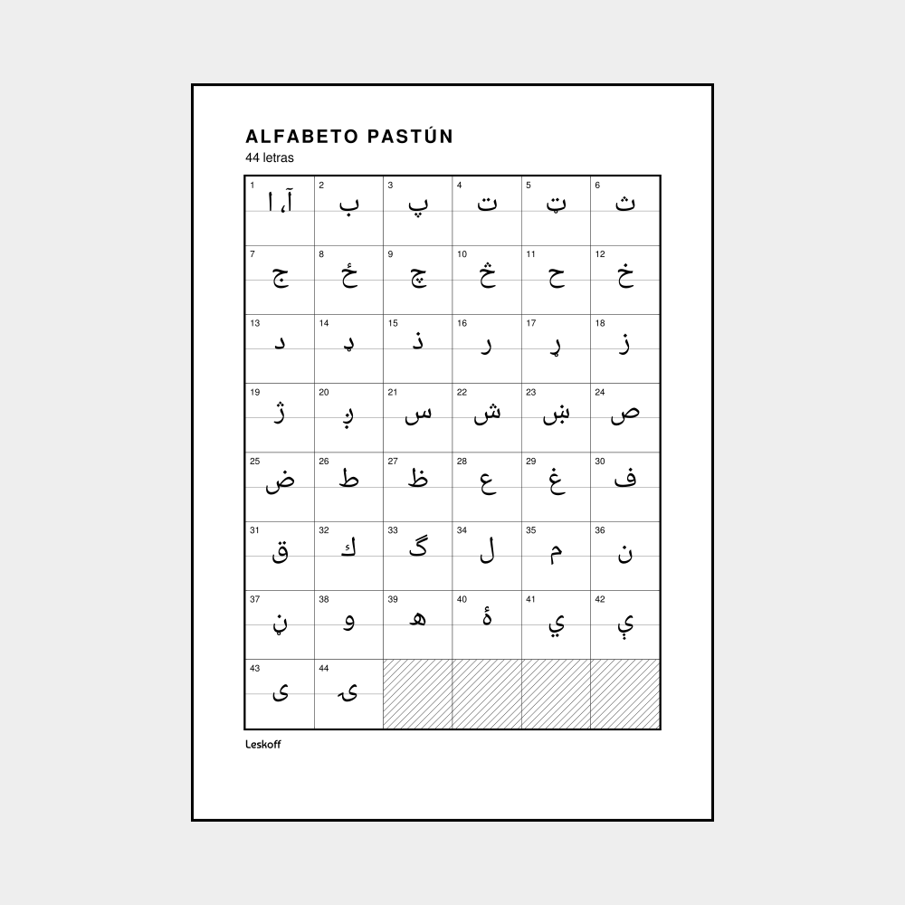 Leskoff Pashto Alphabet image 1 of 2