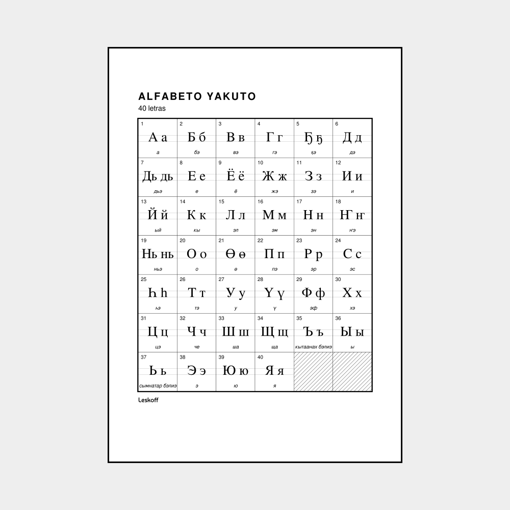 Leskoff Yakut Alphabet image 1 of 2