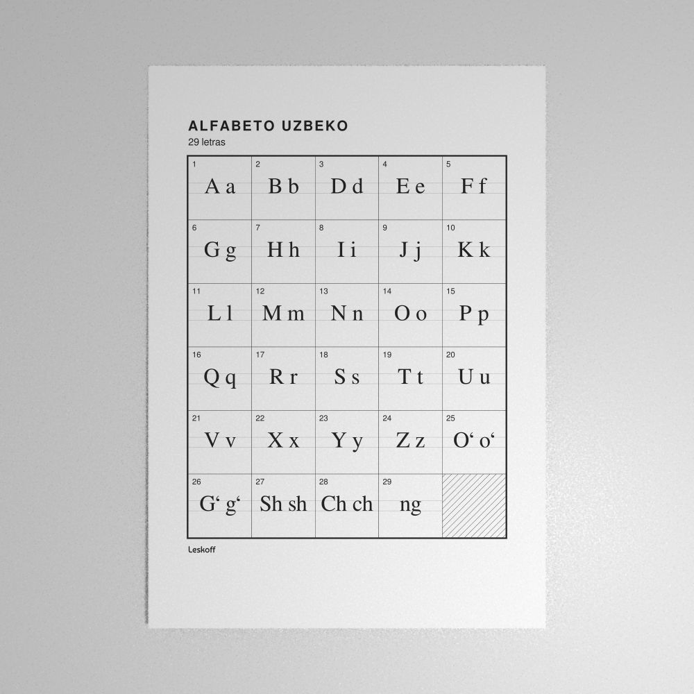Leskoff Uzbek Alphabet Poster image 1 of 2