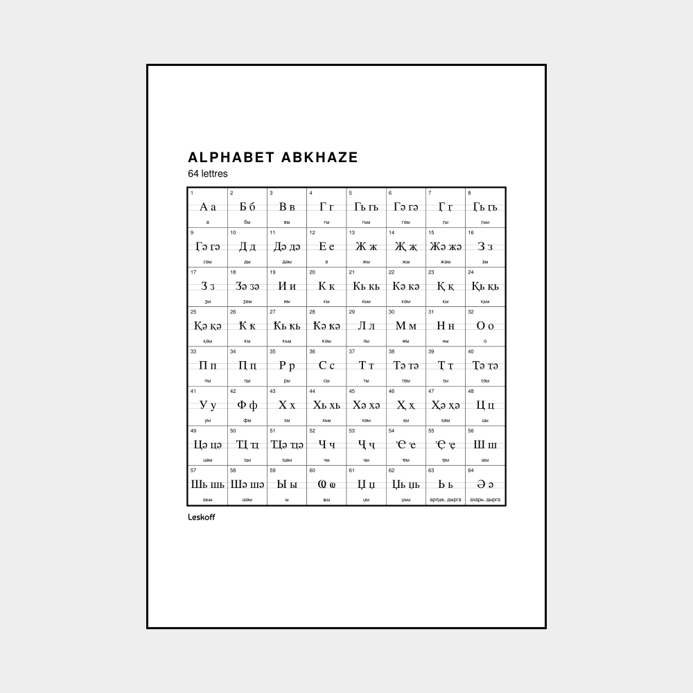 Leskoff Abkhaz Alphabet image 1 of 2