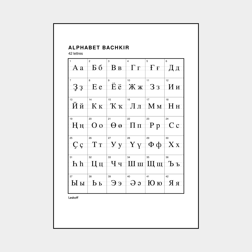 Leskoff Bashkir Alphabet image 1 of 2