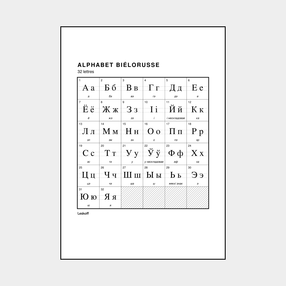 Leskoff Belarusian Alphabet image 1 of 2