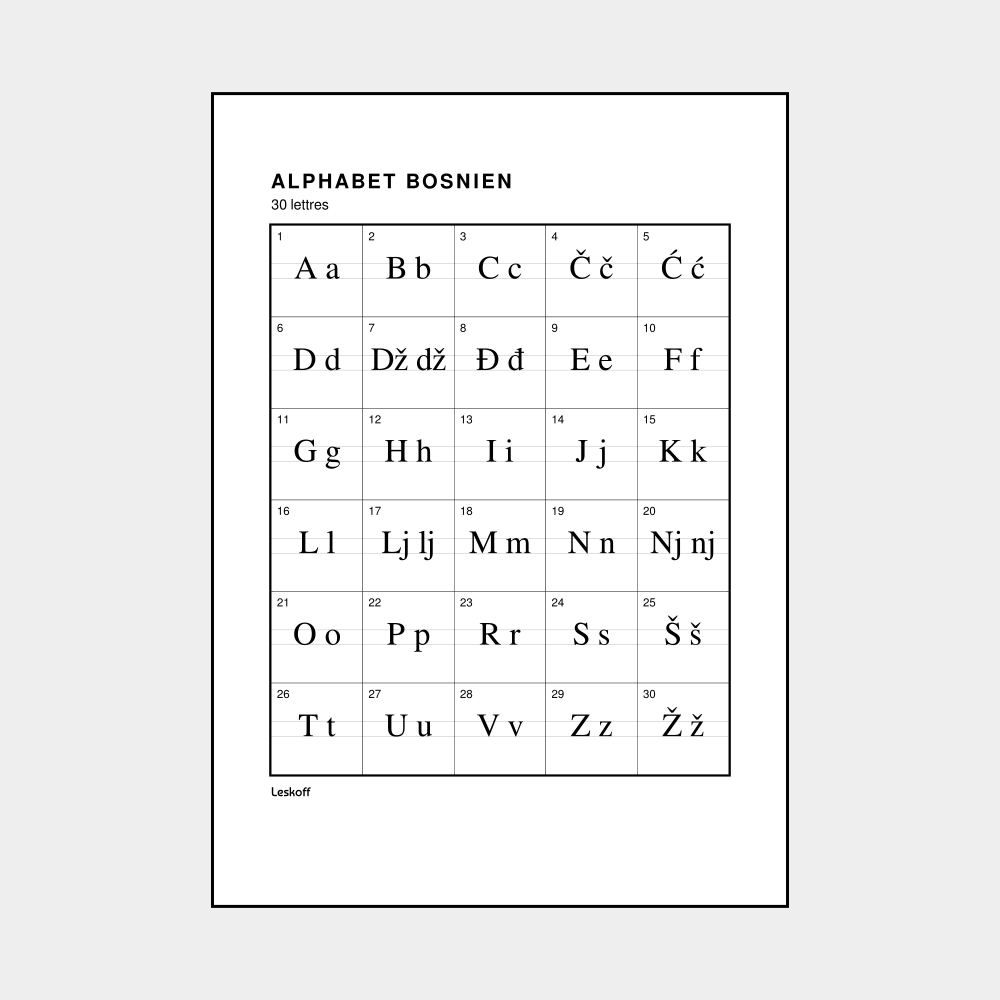 Leskoff Bosnian Alphabet image 1 of 2