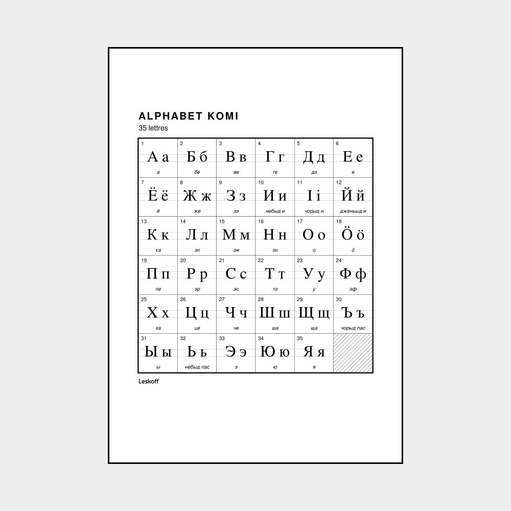 Leskoff Komi Alphabet image 1 of 2