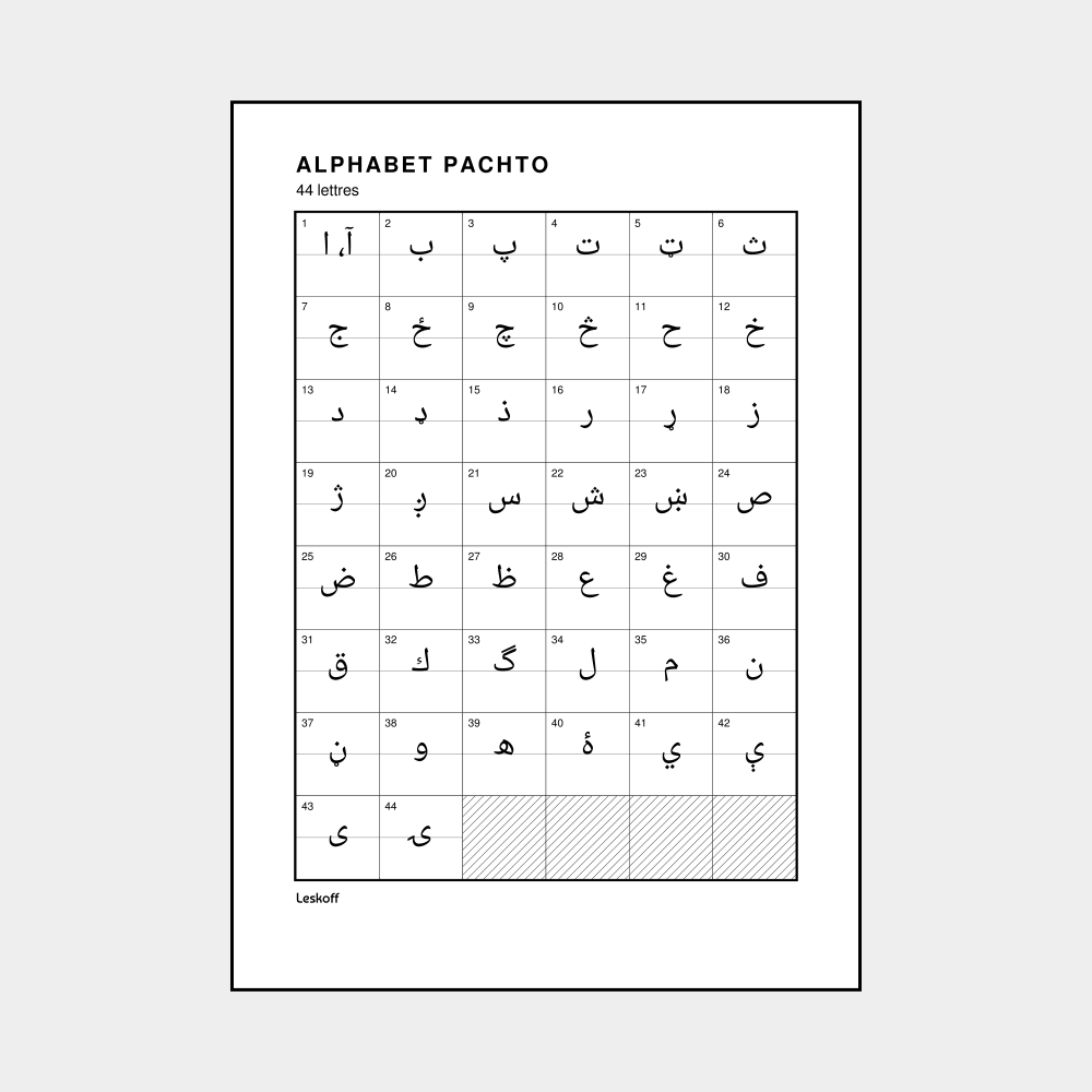 Leskoff Pashto Alphabet image 1 of 2