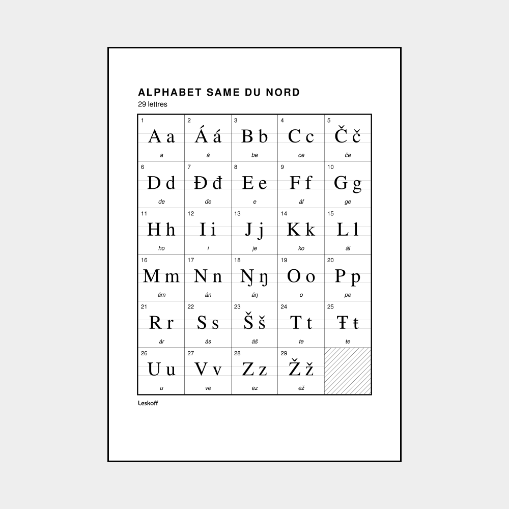 Leskoff Northern Sámi Alphabet image 1 of 2