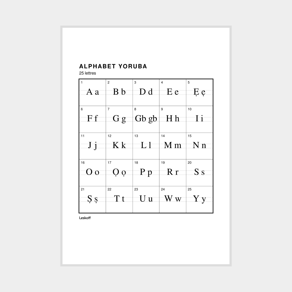 Leskoff Yoruba Alphabet Poster image 1 of 2