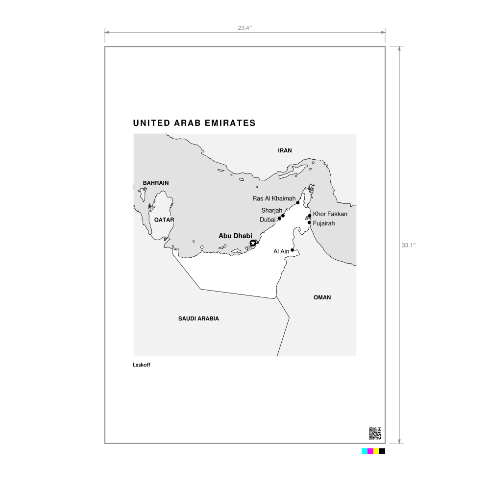 Leskoff United Arab Emirates Map Poster image 1 of 1