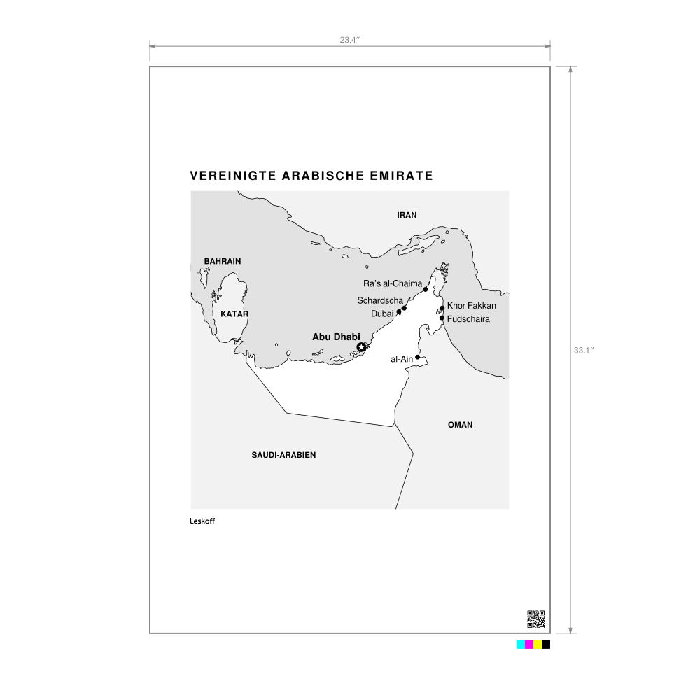 Leskoff United Arab Emirates Map Poster image 1 of 1