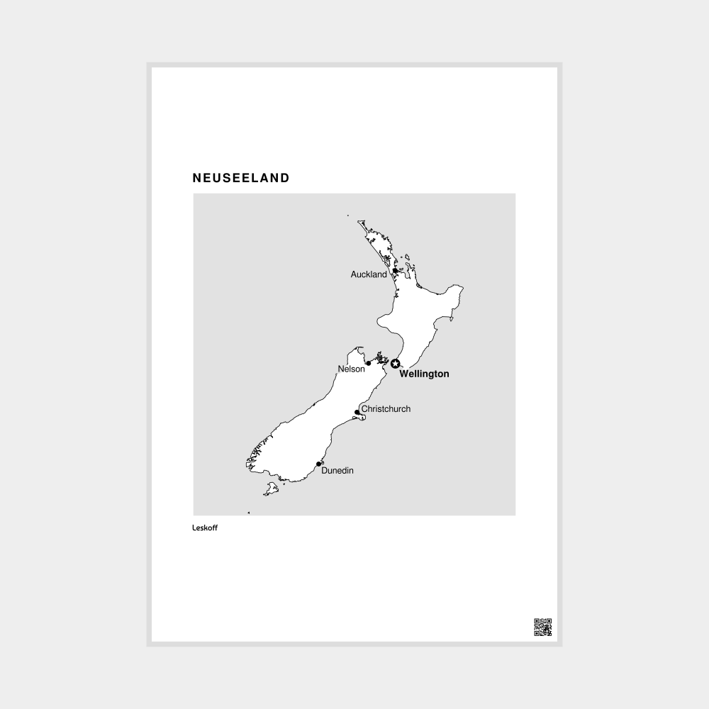 Leskoff New Zealand Map Poster image 1 of 1