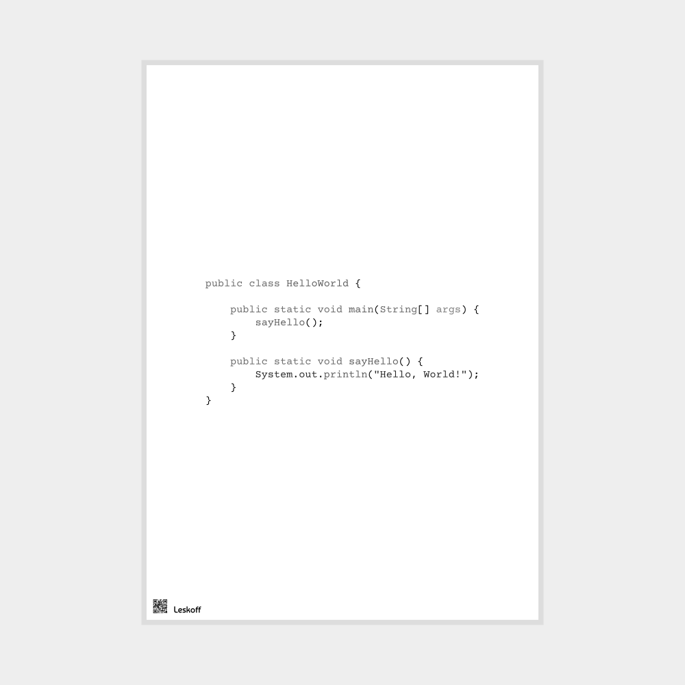 Leskoff "Hello, World!" Code Snippet Poster image 1 of 1