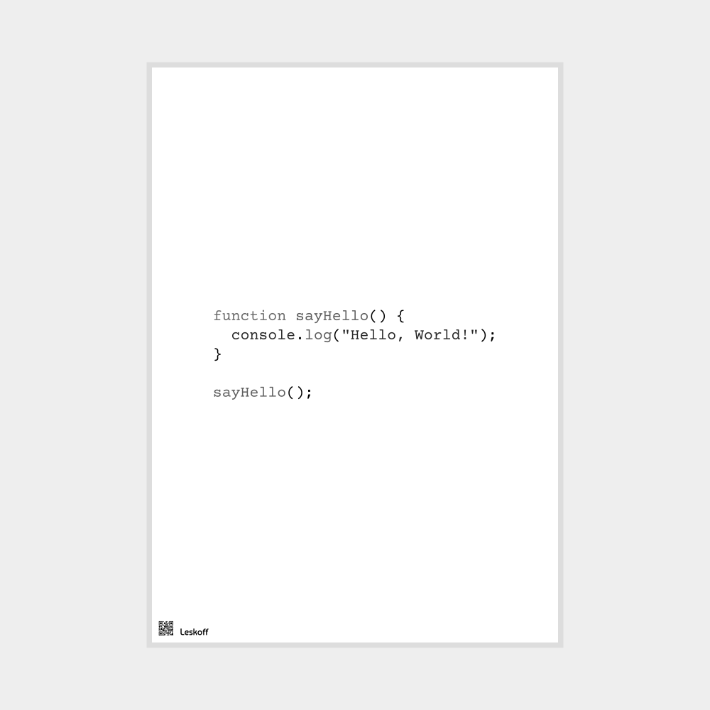 Leskoff "Hello, World!" Code Snippet Poster image 1 of 1