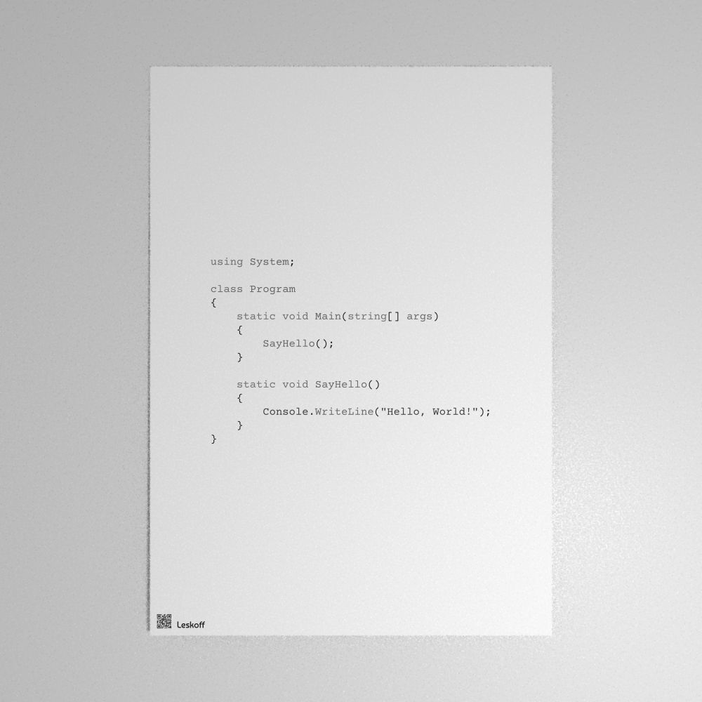 Leskoff "Hello, World!" Code Snippet Poster image 1 of 1