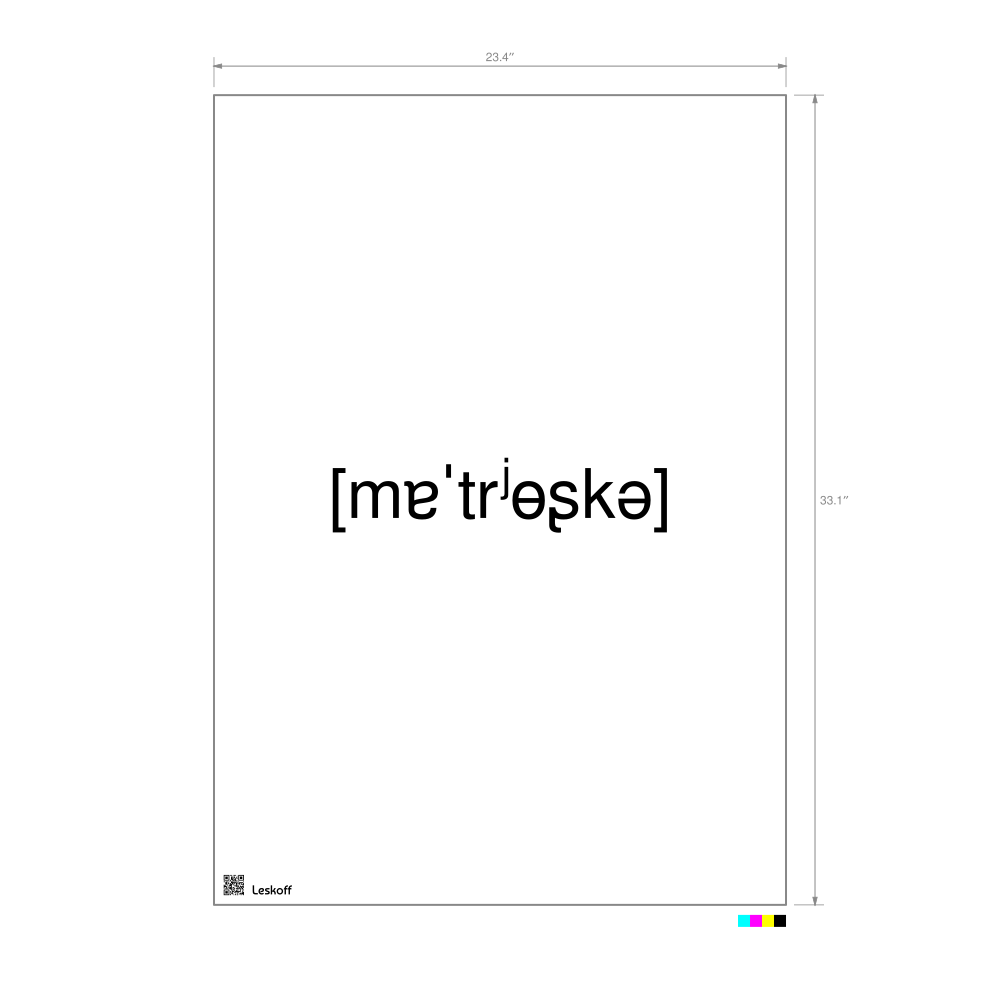 Leskoff матрёшка IPA Transcription Poster image 1 of 1