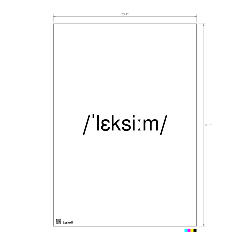Leskoff lexeme IPA Transcription Poster image 1 of 1