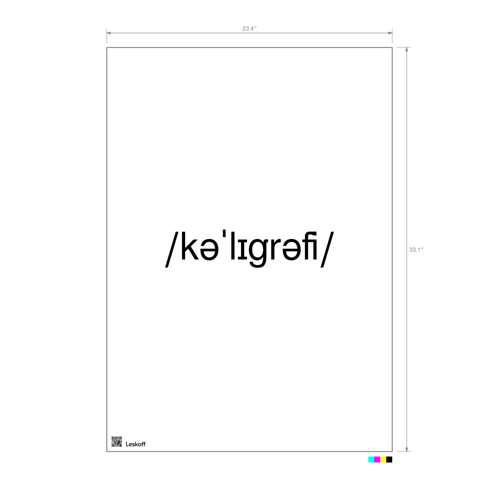 Leskoff calligraphy IPA Transcription Poster image 1 of 1