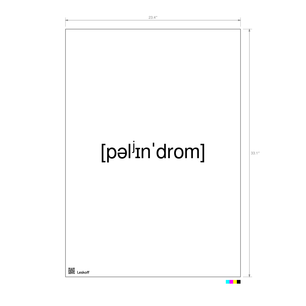 Leskoff палиндром IPA Transcription Poster image 1 of 1