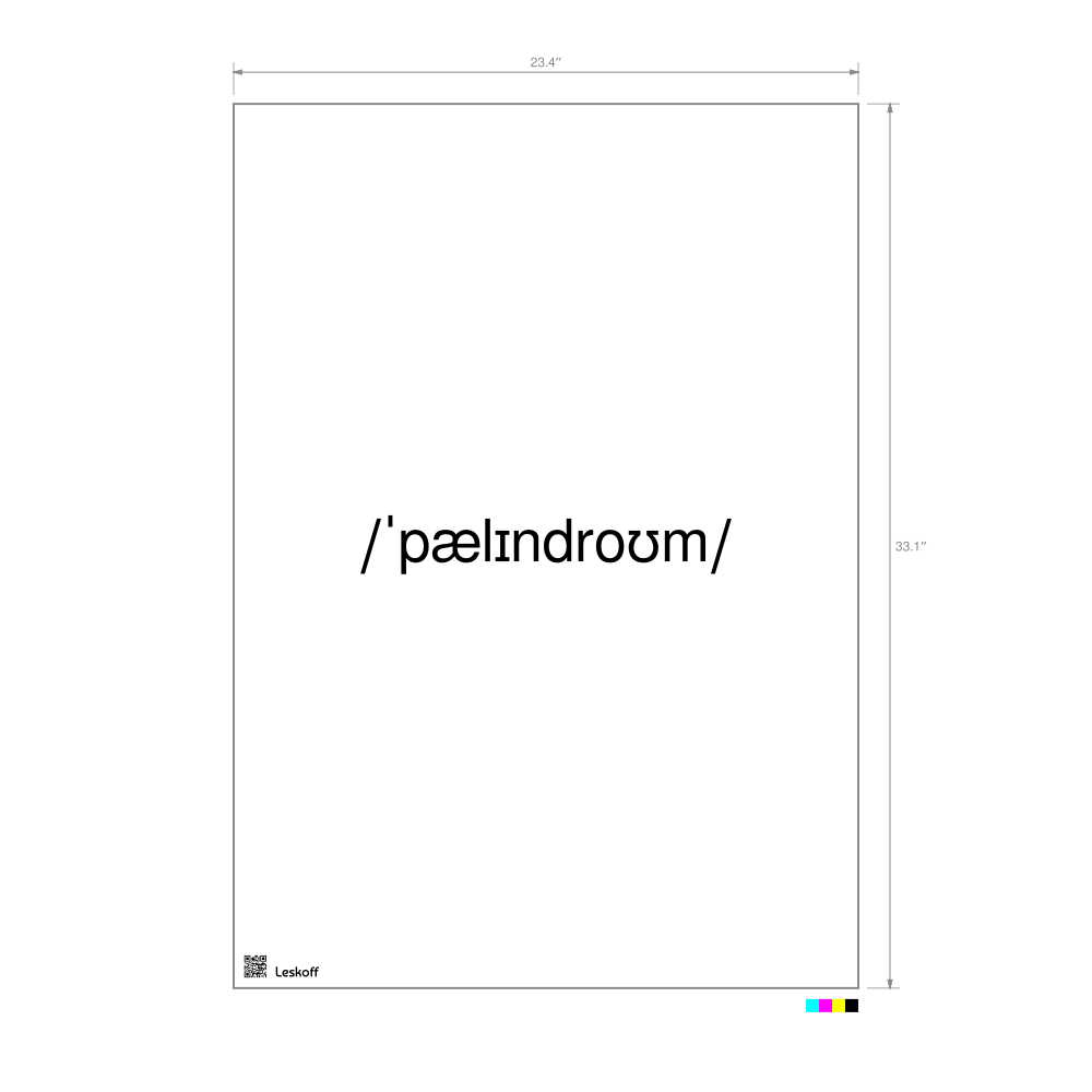 Leskoff palindrome IPA Transcription Poster image 1 of 1