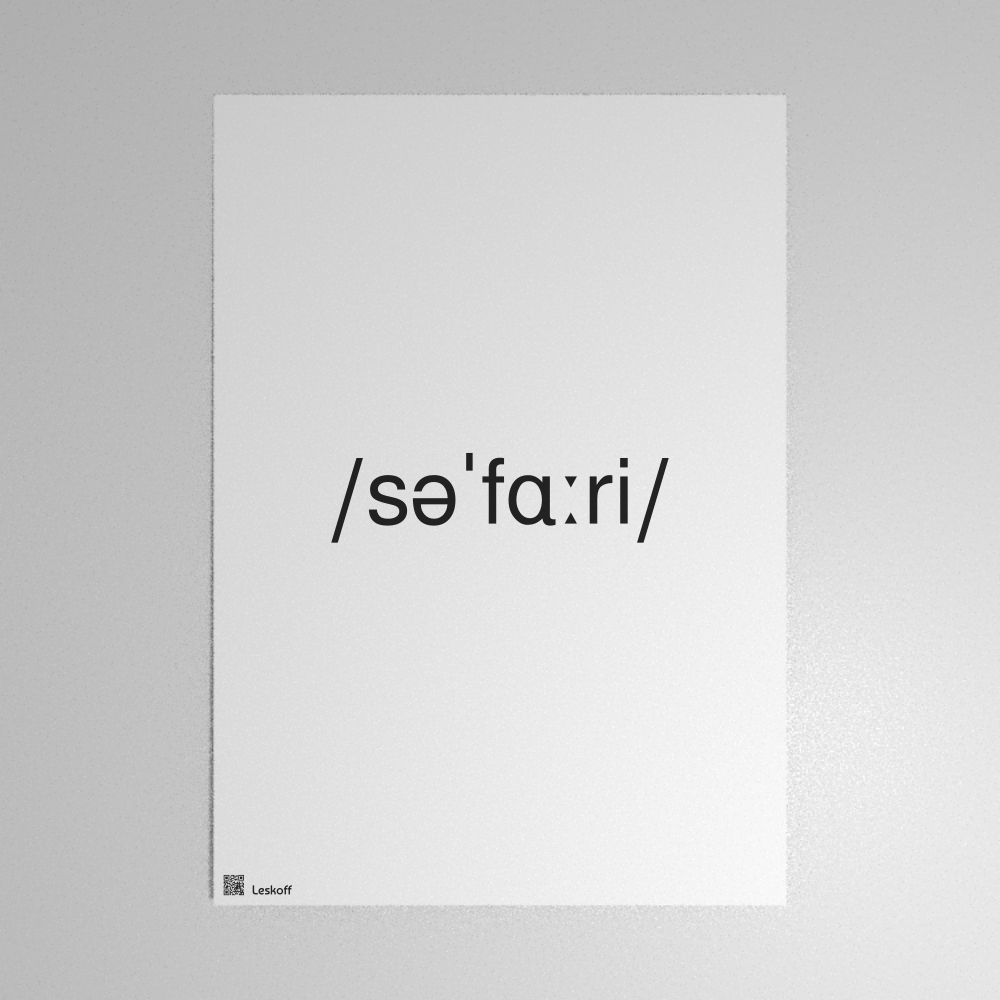 Leskoff safari IPA Transcription Poster image 1 of 1