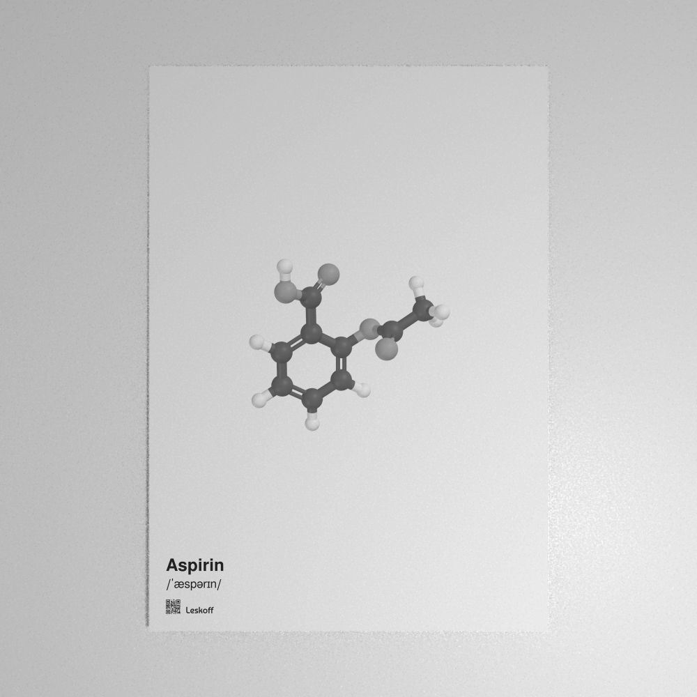 Leskoff Aspirin Molecule Poster image 1 of 1