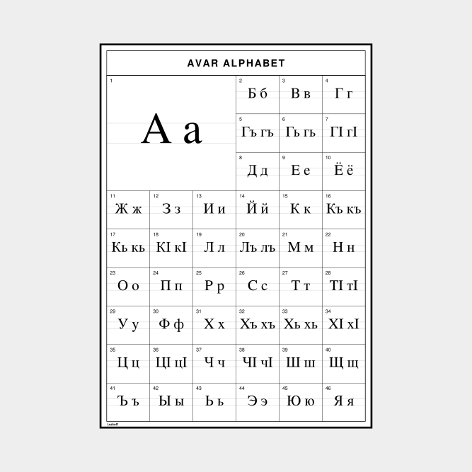 Leskoff Avar Alphabet image 1 of 2