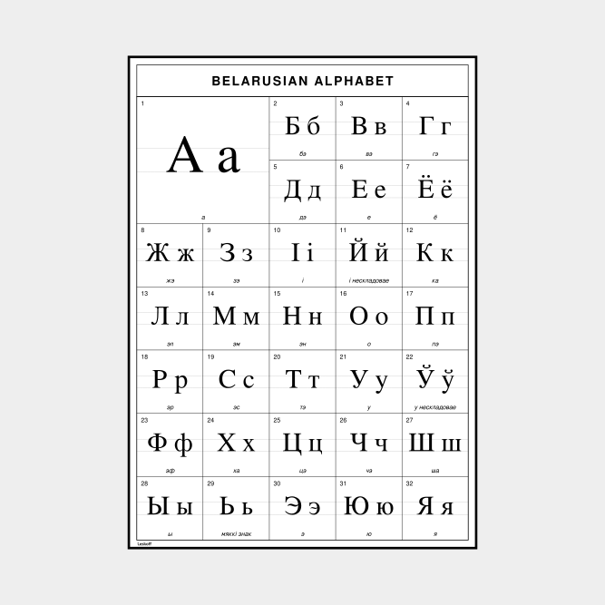 Leskoff Belarusian Alphabet image 1 of 2
