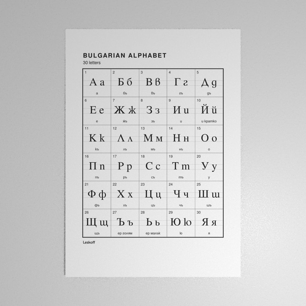 Leskoff Bulgarian Alphabet Poster image 1 of 2
