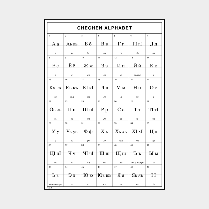 Leskoff Chechen Alphabet image 1 of 2