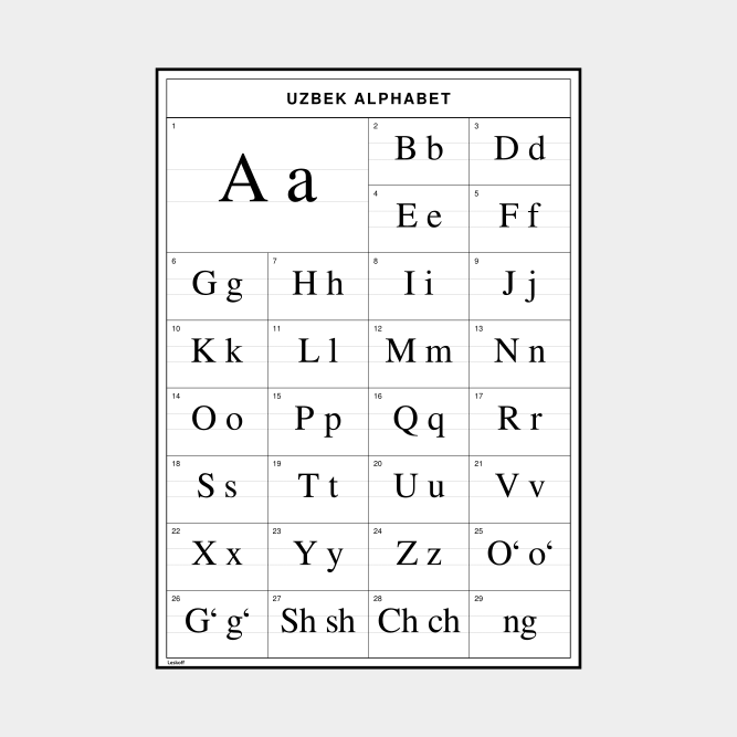 Leskoff Uzbek Alphabet image 1 of 2