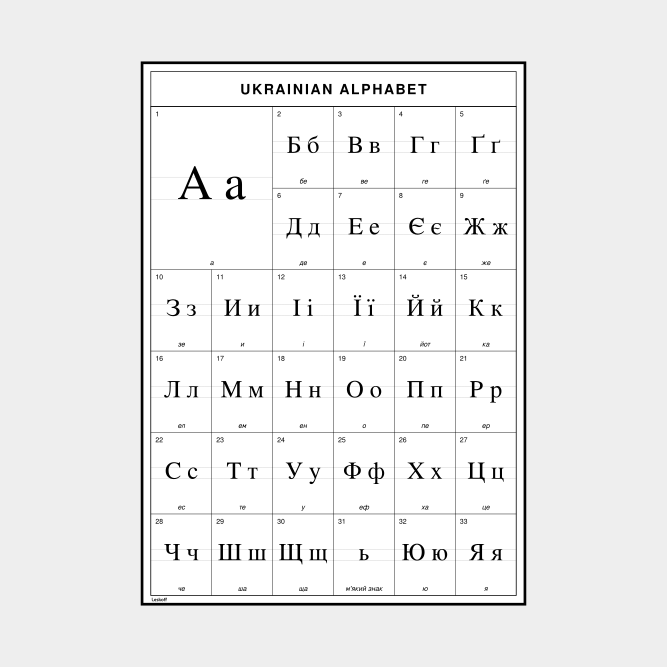 Leskoff Ukrainian Alphabet image 1 of 2
