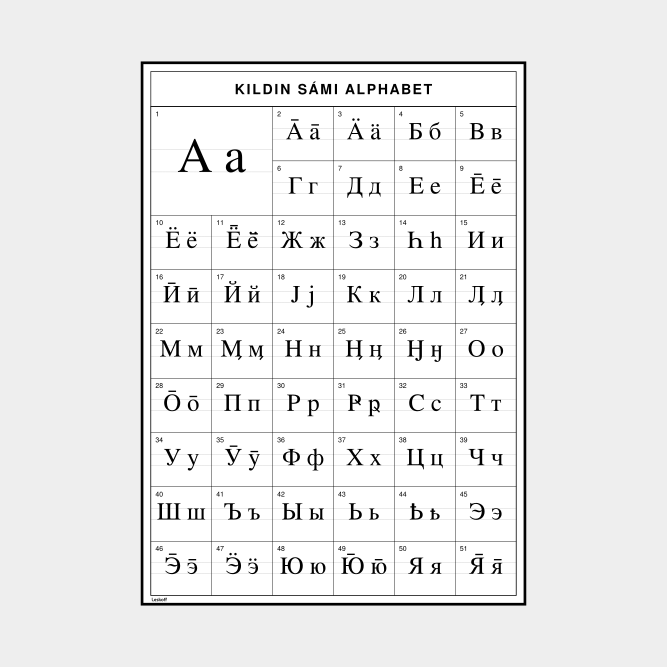 Leskoff Kildin Sámi Alphabet image 1 of 2