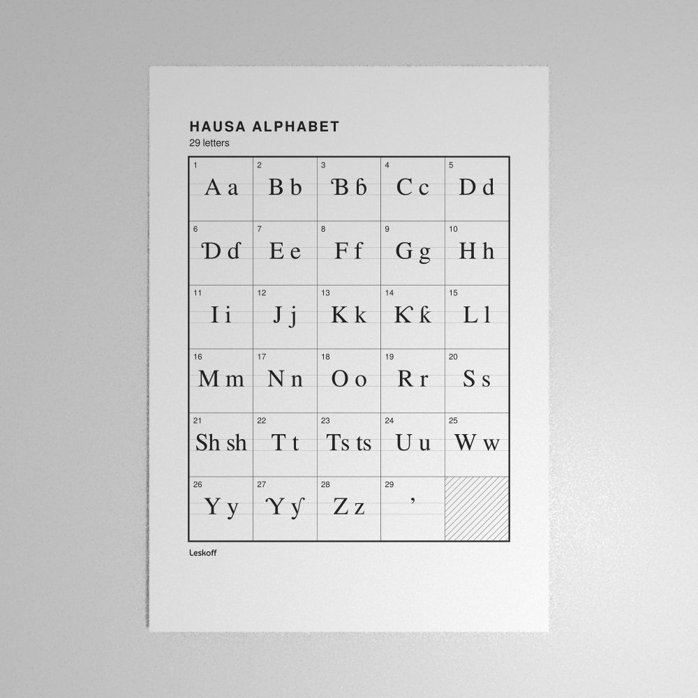 Leskoff Hausa Alphabet Poster image 1 of 2