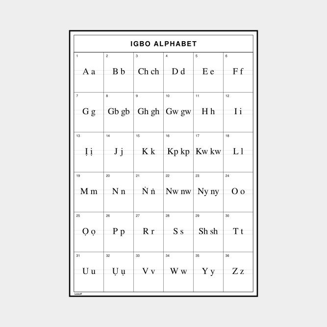 Leskoff Igbo Alphabet image 1 of 2