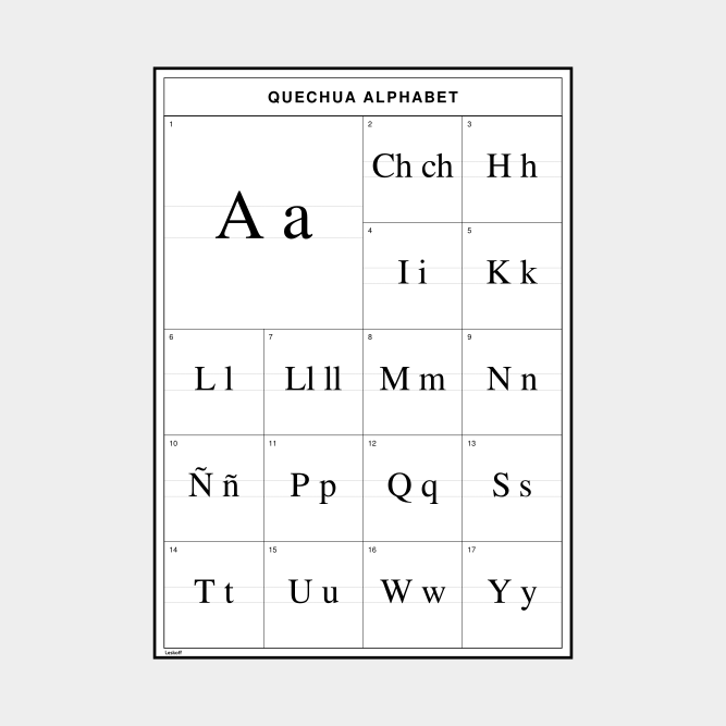 Leskoff Quechua Alphabet image 1 of 2