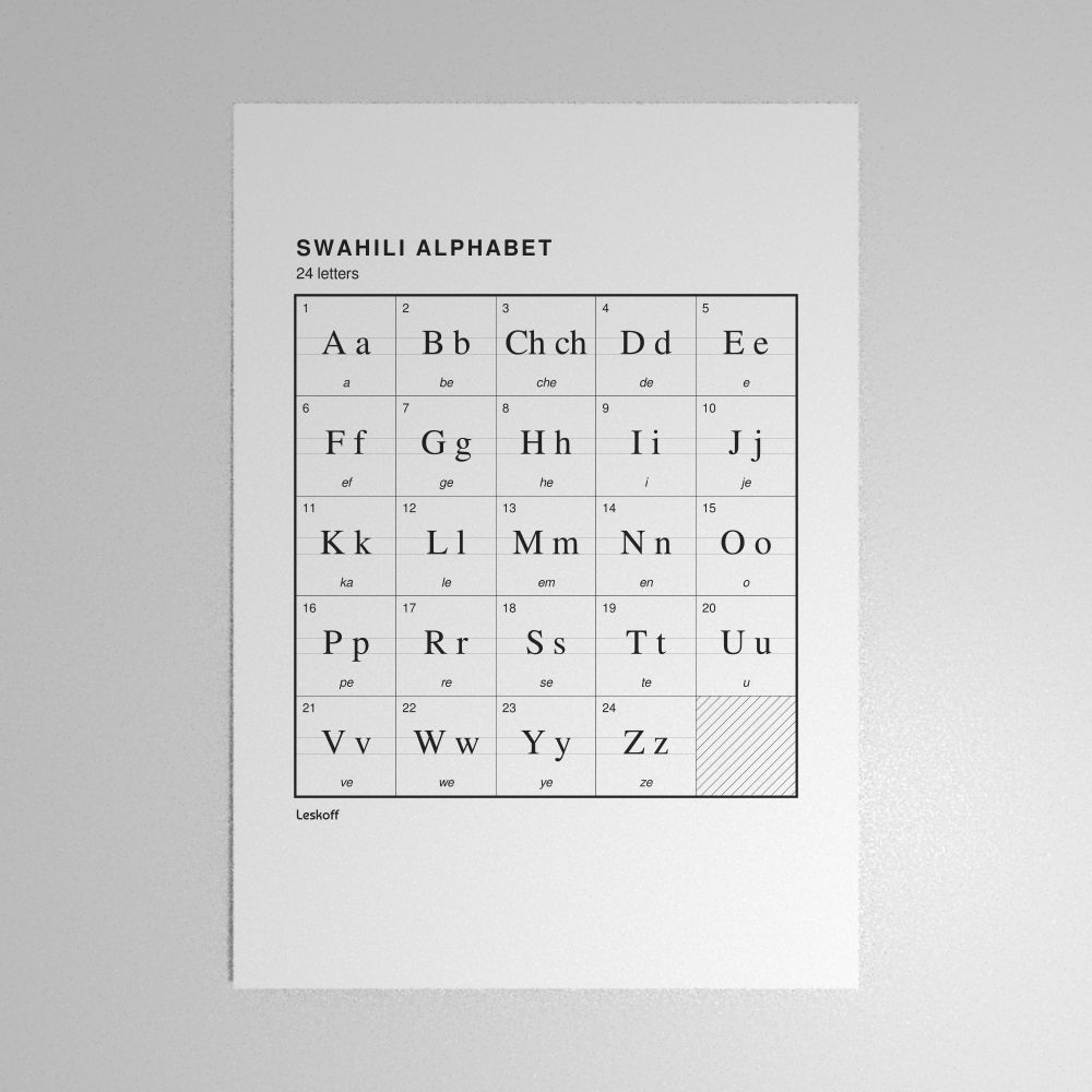 Leskoff Swahili Alphabet Poster image 1 of 2