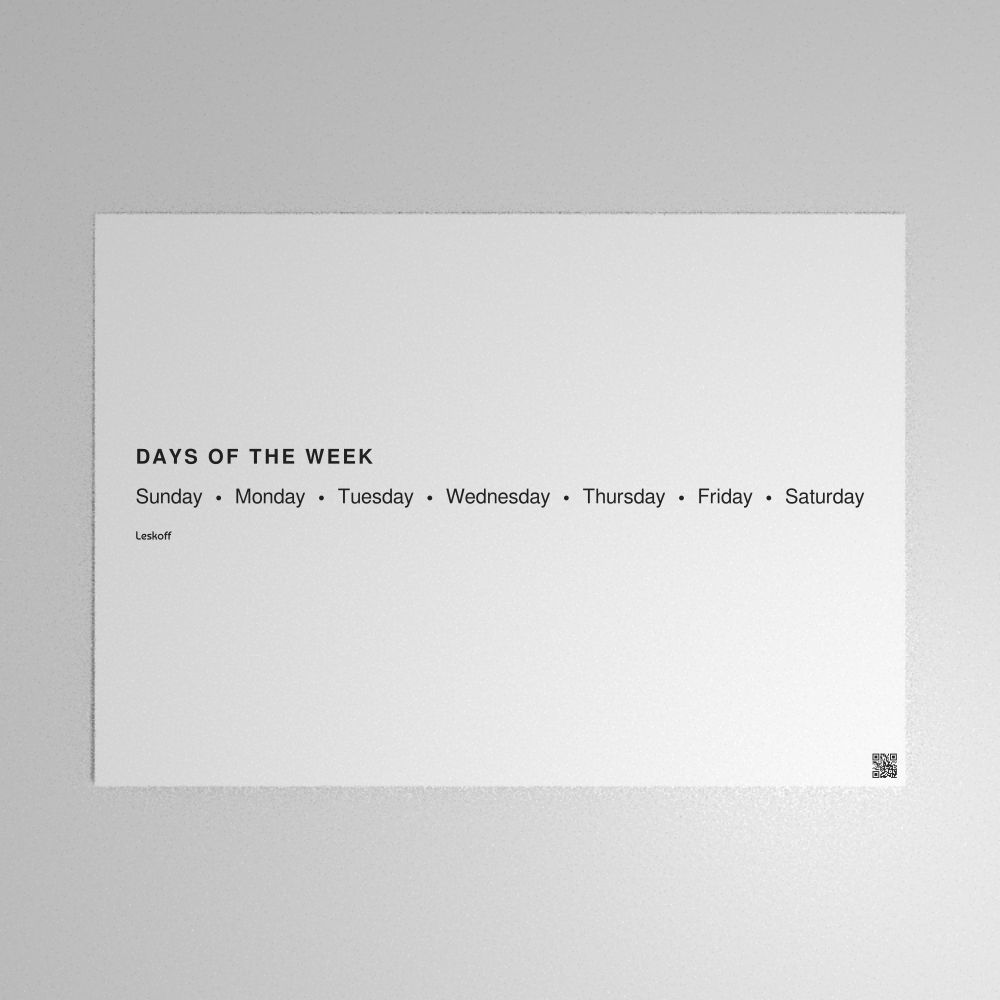 Leskoff Days of the Week Poster image 1 of 2