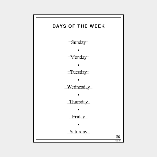 Leskoff Days of the Week image 1 of 1