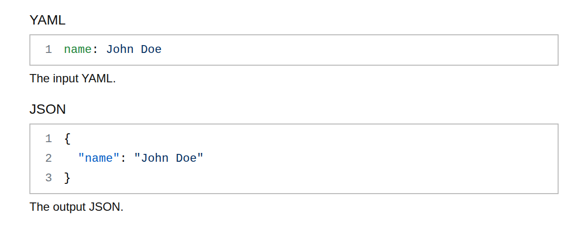 YAML to JSON