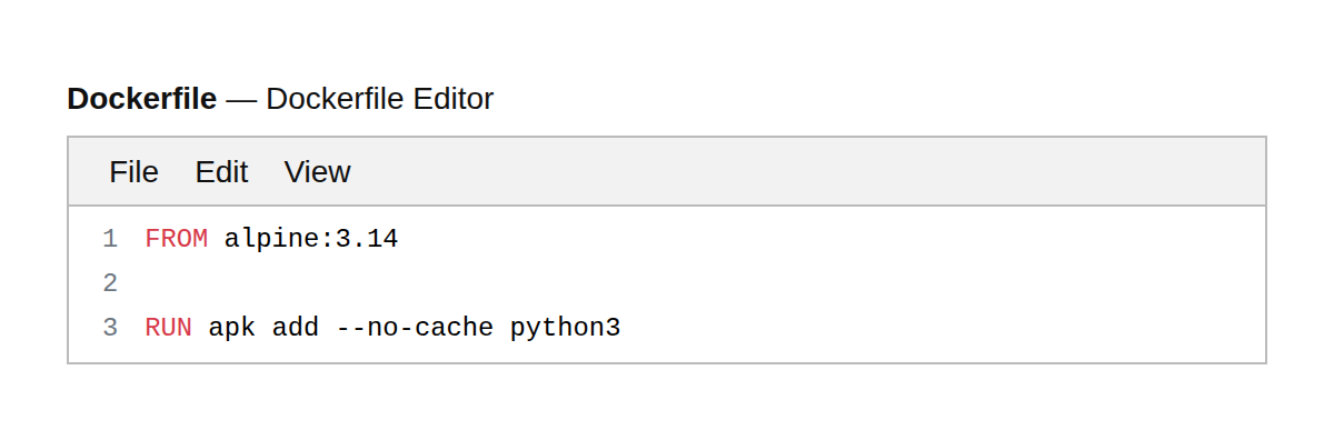 Dockerfile Editor