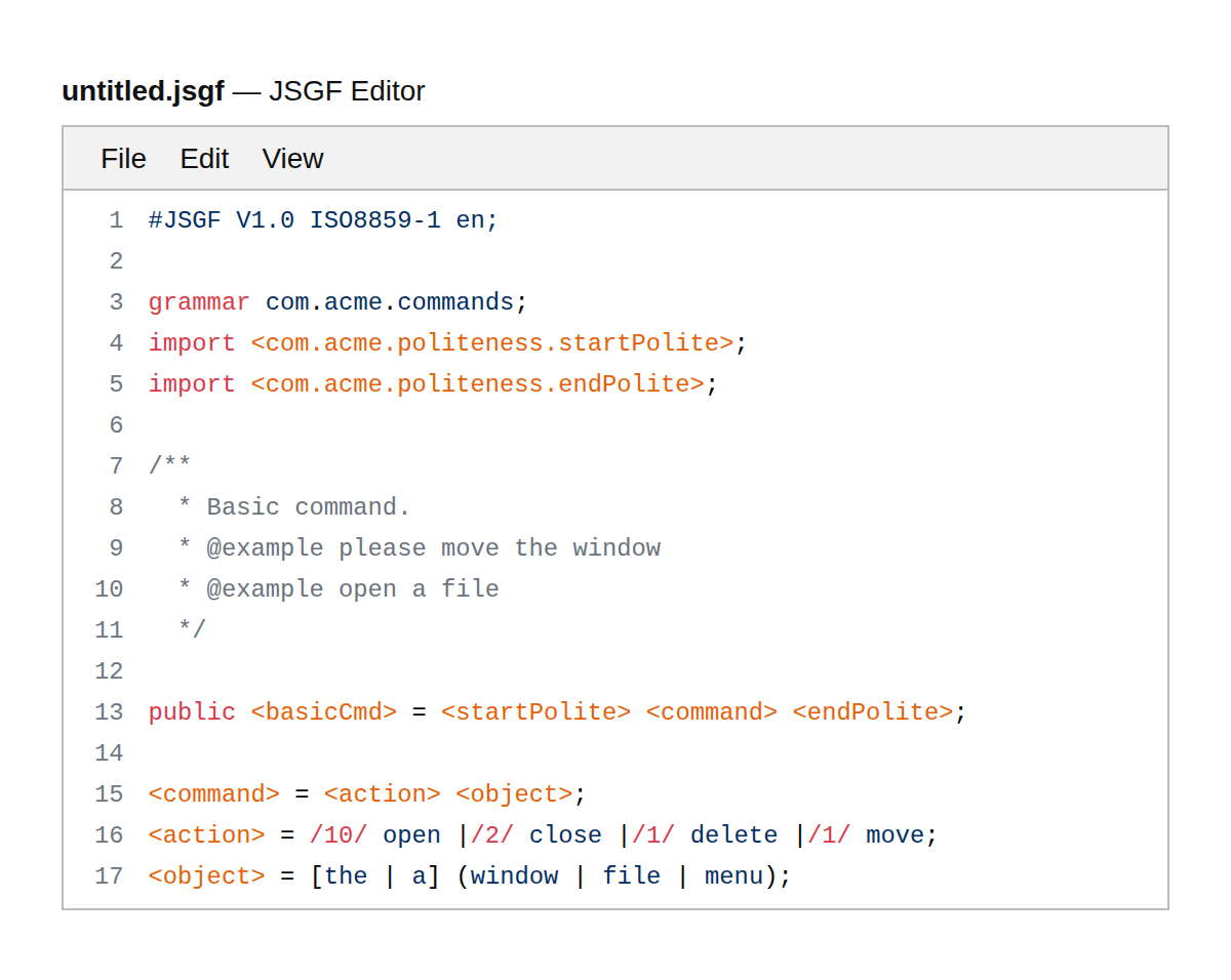 JSGF Editor