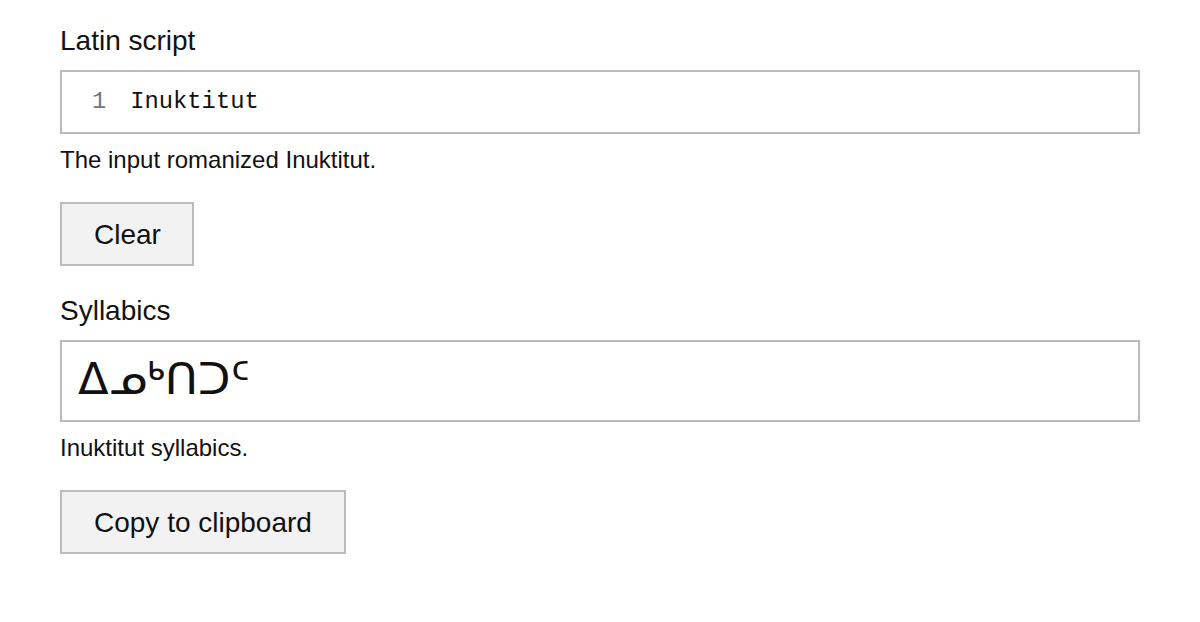 Inuktitut Transliteration Tool