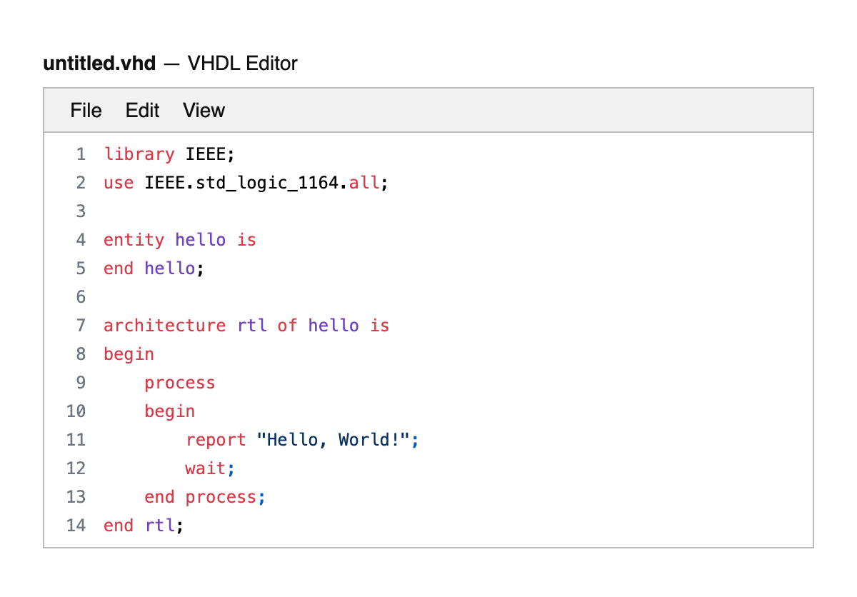 VHDL Editor