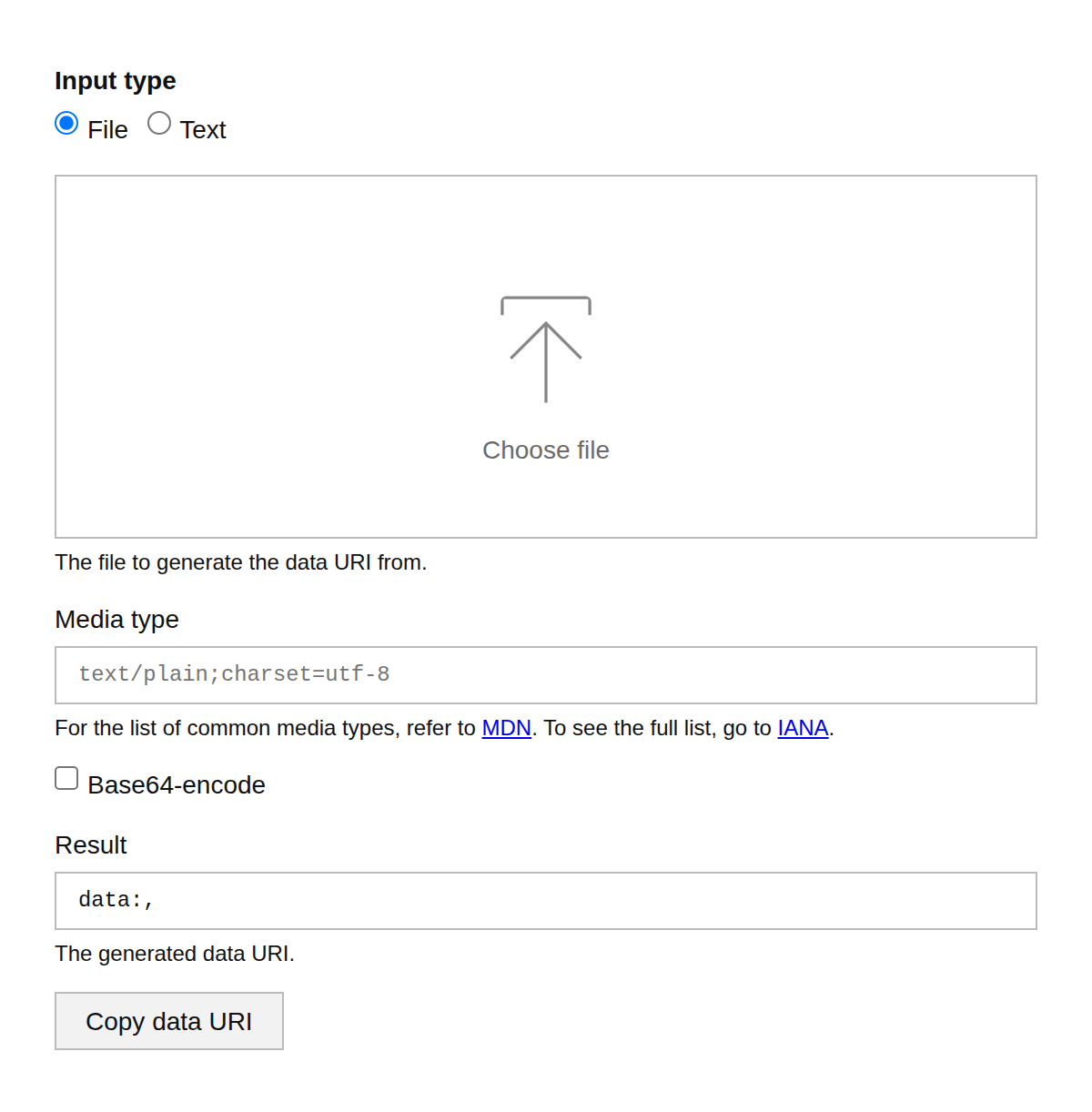 Data URI Generator